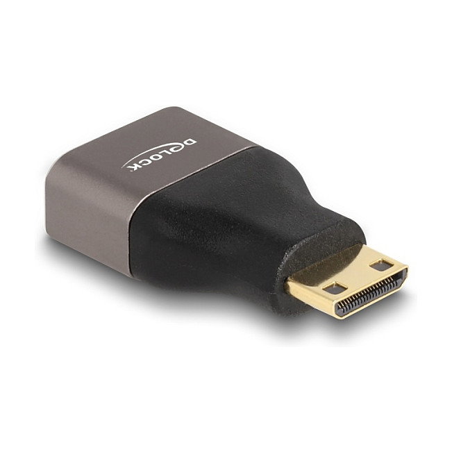 DeLOCK Adaptador HDMI Mini-C macho a HDMI hembra 8K 60 Hz Gris Metal 60080 DeLOCK Adaptador HDMI Mini-C macho a HDMI hembra 8K 60 Hz Gris Metal 60080