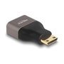 DeLOCK Adaptador HDMI Mini-C macho a HDMI hembra 8K 60 Hz Gris Metal 60080