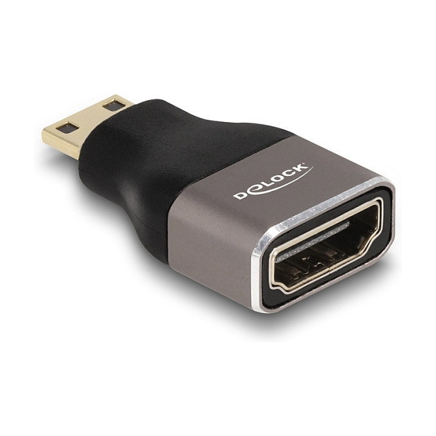 DeLOCK Adaptador HDMI Mini-C macho a HDMI hembra 8K 60 Hz Gris Metal 60080 DeLOCK Adaptador HDMI Mini-C macho a HDMI hembra 8K 60 Hz Gris Metal 60080