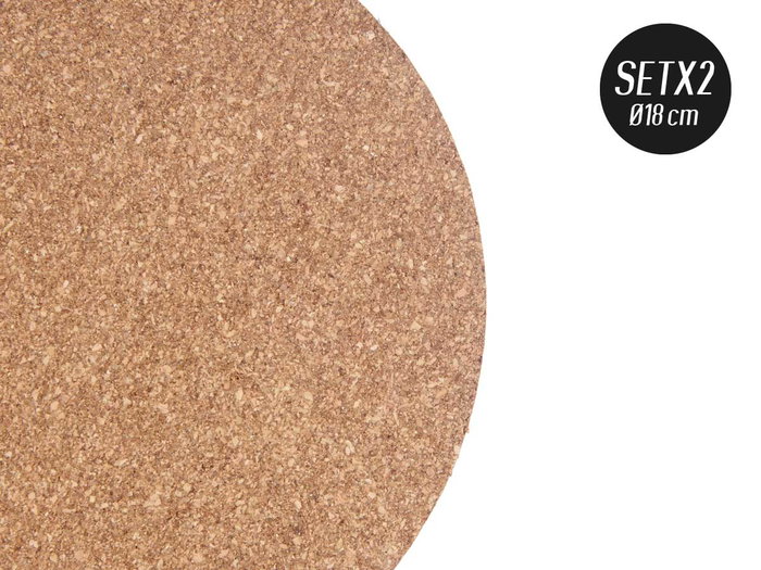 Kinvara Set 2 Salvamantel Redondo Corcho 18 cm (Set de 12)