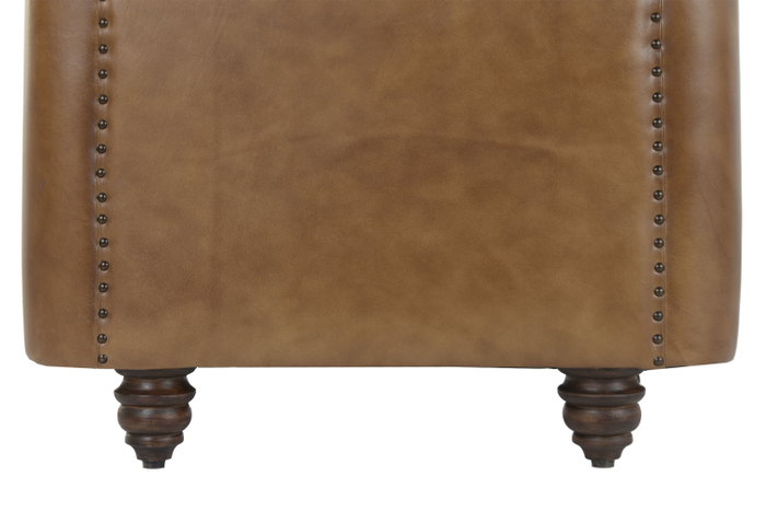 DKD Home Decor Sillón Chester Cuero Envejecido Marrón