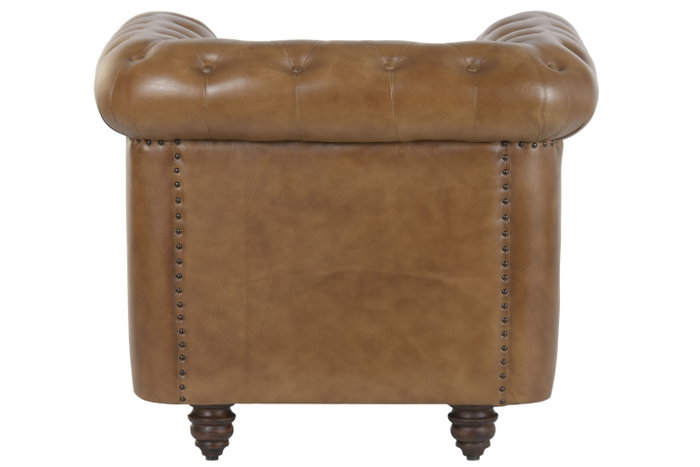 DKD Home Decor Sillón Chester Cuero Envejecido Marrón