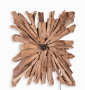 DKD Home Decor Aplique de Pared Lampara de Teca Reciclada y Lino Marrón 25x71.5x60 cm con Portalámparas E27