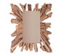 DKD Home Decor Aplique de Pared Lampara de Teca Reciclada y Lino Marrón 25x71.5x60 cm con Portalámparas E27