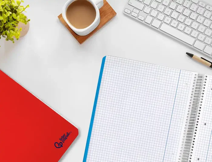 Liderpapel Cuaderno Espiral A4 Micro Smart Tapa Blanda 80 Hojas 75gr Cuadro 5mm Doble Margen Colores
