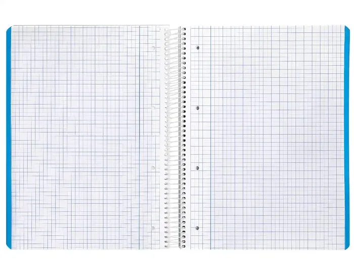 Liderpapel Cuaderno Espiral A4 Micro Smart Tapa Blanda 80 Hojas 75gr Cuadro 5mm Doble Margen Colores