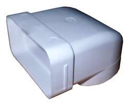 Codo mixto de PVC blanco a 90º para salida de humos de 100 mm Ø