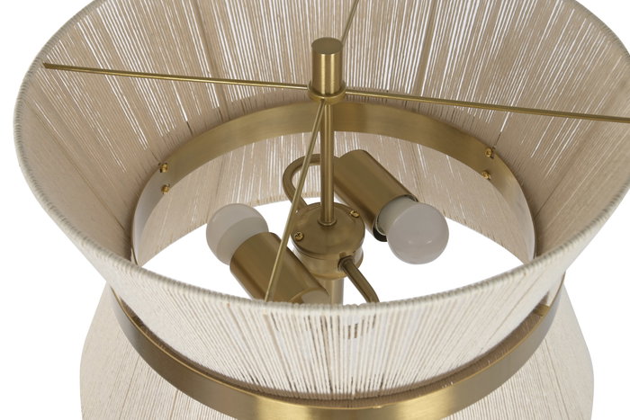 DKD Home Decor Lámpara de Pie Metal e Hilo Dorado y Crudo 40x40x157 cm DKD Home Decor Lámpara de Pie Metal e Hilo Dorado y Crudo 40x40x157 cm