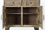 DKD Home Decor Estanteria Cottage Estilo Rústico Natural Mango y Metal 95 x 44 x 172 cm con 2 Cajones y 2 Puertas