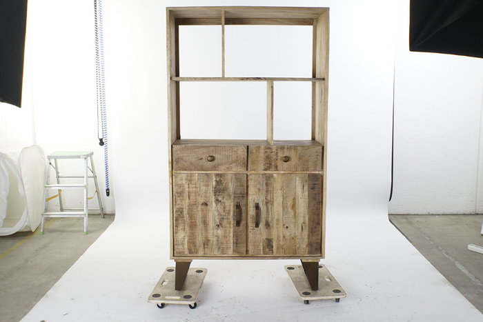 DKD Home Decor Estanteria Cottage Estilo Rústico Natural Mango y Metal 95 x 44 x 172 cm con 2 Cajones y 2 Puertas DKD Home Decor Estanteria Cottage Estilo Rústico Natural Mango y Metal 95 x 44 x 172 cm con 2 Cajones y 2 Puertas
