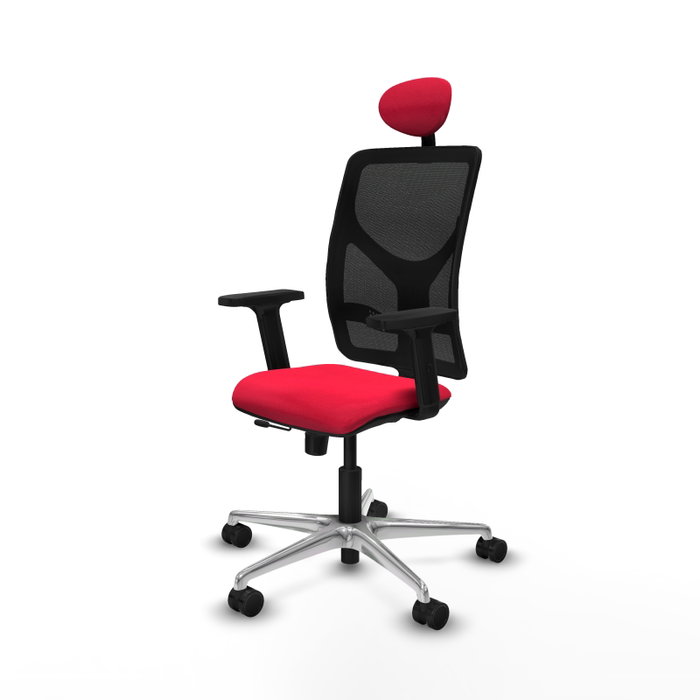 PIQUERAS Y CRESPO Silla de oficina Motilla con mecanismo Sincro/Traslack, Rojo y Negro