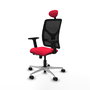 PIQUERAS Y CRESPO Silla de oficina Motilla con mecanismo Sincro/Traslack, Rojo y Negro
