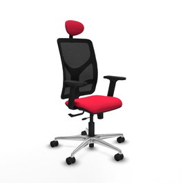 PIQUERAS Y CRESPO Silla de oficina Motilla con mecanismo Sincro/Traslack, Rojo y Negro