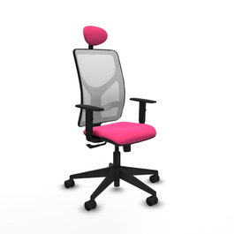 PIQUERAS Y CRESPO Silla de oficina Motilla Rosa y Blanco