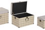 DKD Home Decor Baul Scandi Beige Negro 40 x 38 x 60 cm Set 3