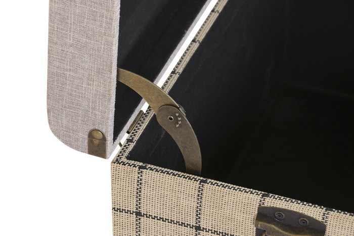 DKD Home Decor Baul Scandi Beige Negro 40 x 38 x 60 cm Set 3