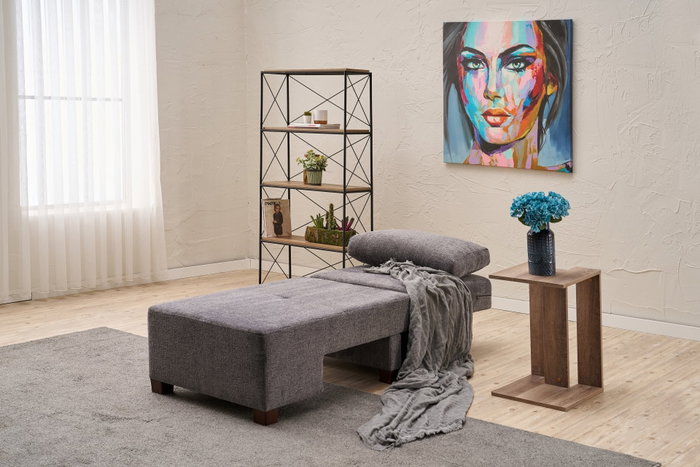 Atelier Del Sofa Sofá Cama Chenille Derecho Gris 116x93x83 cm, Comodidad y Estilo para tu Hogar