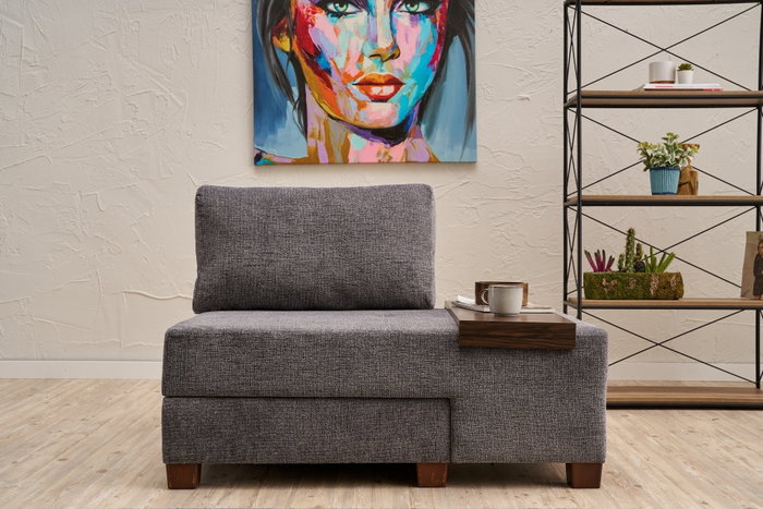 Atelier Del Sofa Sofá Cama Chenille Derecho Gris 116x93x83 cm, Comodidad y Estilo para tu Hogar