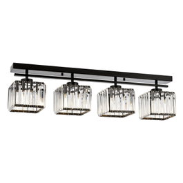 Opviq Lámpara de Araña Av-1795-4Y-Bsy | Elegancia Moderna y Glamour | Negro y Bronce | 22x80x15cm | 4xE27