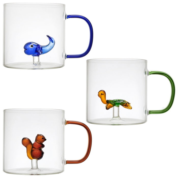 Home Deco Factory Vaso Vidrio Figuras Animales 300 ml - Ballena, Tortuga o Ardilla Home Deco Factory Vaso Vidrio Figuras Animales 300 ml - Ballena, Tortuga o Ardilla