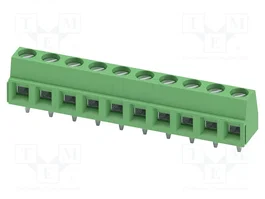PHOENIX CONTACT MKDSN1.5/10-5.08, Listón para impresión de alimentación, 10 pines, 17,5A, 400V, verde