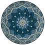 Home Deco Factory Vajilla 12 Piezas Porcelana Apto Lavavajillas, Diseño Mandala Azul, Incluye 4 Platos de 19, 20 y 27 cm