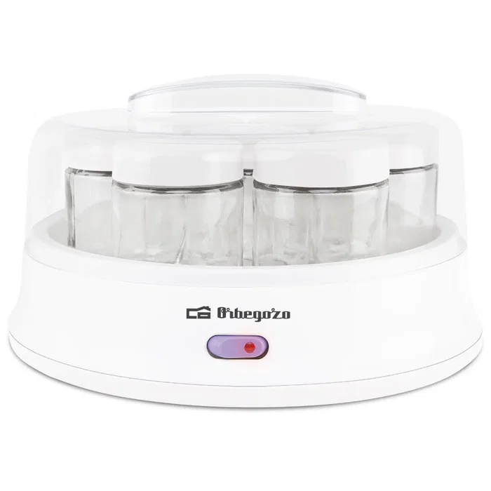 Orbegozo YU2350 Yogurtera con 7 Tarros de Cristal de 200 ml - 1.4 L - 15 W para Hacer Yogur Casero