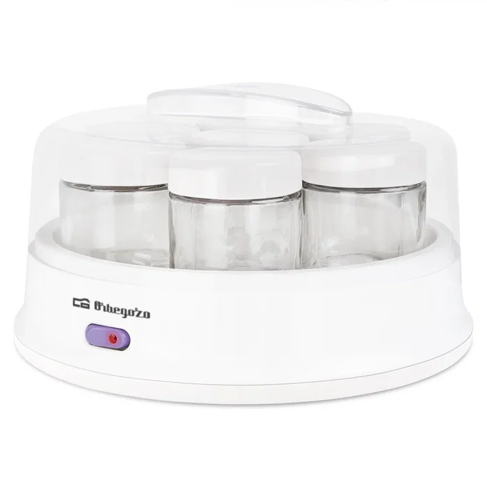 Orbegozo YU2350 Yogurtera con 7 Tarros de Cristal de 200 ml - 1.4 L - 15 W para Hacer Yogur Casero