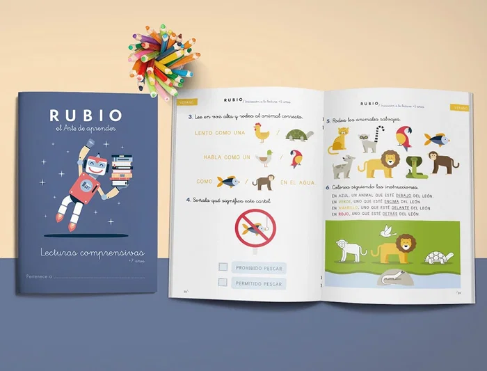 Rubio Cuaderno Lecturas Comprensivas para +7 Años con Certificado FSC Formato DIN A5