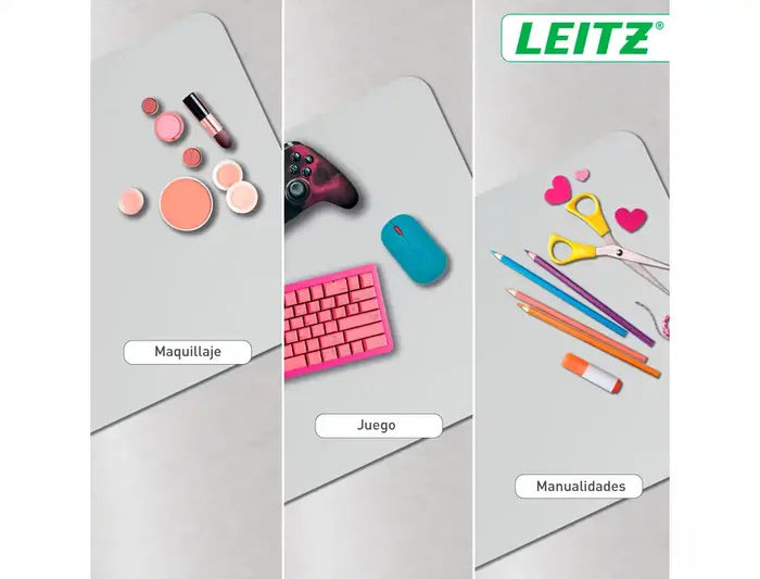 Leitz Alfombrilla de Escritorio Grande 80x40 cm Gris Claro, Protector de Escritorio Impermeable y Fácil de Limpiar, Compatible con Ratones Ópticos y Láser