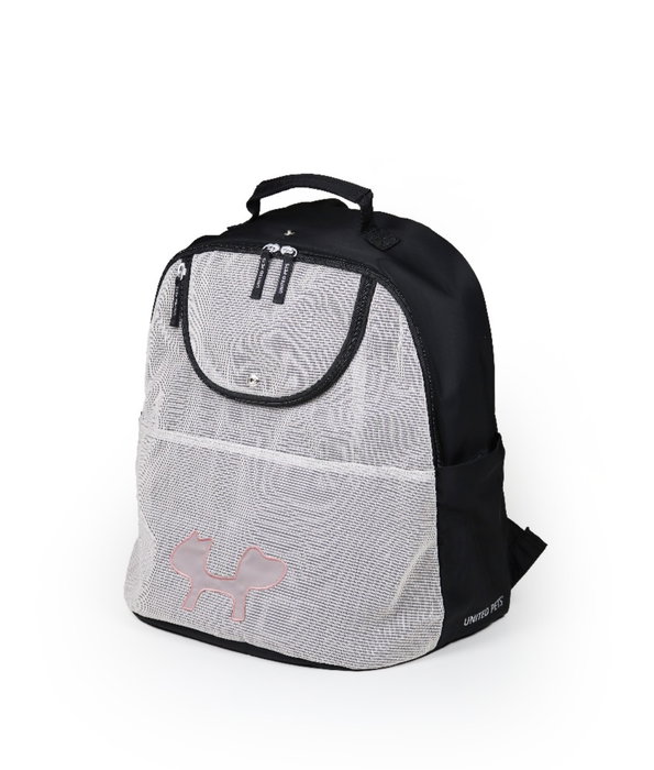 United Pets Urban Reverse Backpack Eco Mochila Transportín Perros Negra Rosa 7kg Tejido Reciclado