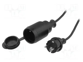 JONEX Prolongador de alimentación H05RR-F 3G1,5mm2 30m Negro