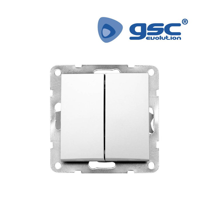 GSC Evolution Doble conmutador empotrable Iota Blanco