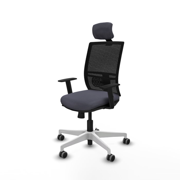 PIQUERAS Y CRESPO Silla de oficina Yunquera con mecanismo Sincro/Traslack, Gris oscuro y Negro