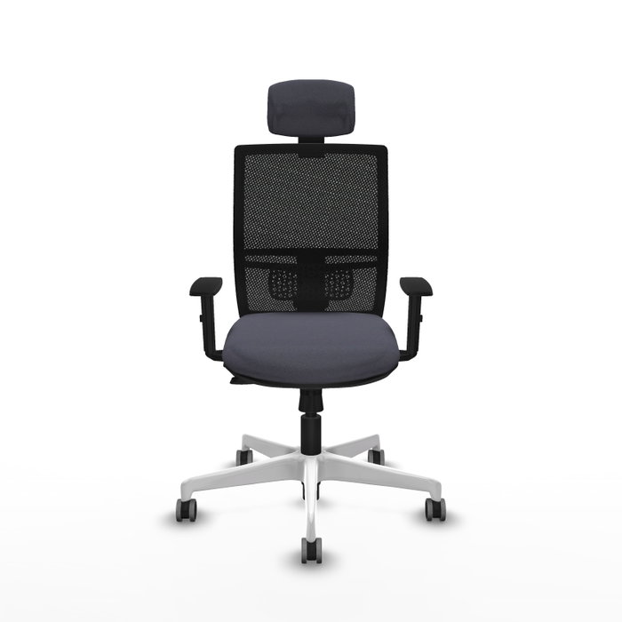 PIQUERAS Y CRESPO Silla de oficina Yunquera con mecanismo Sincro/Traslack, Gris oscuro y Negro