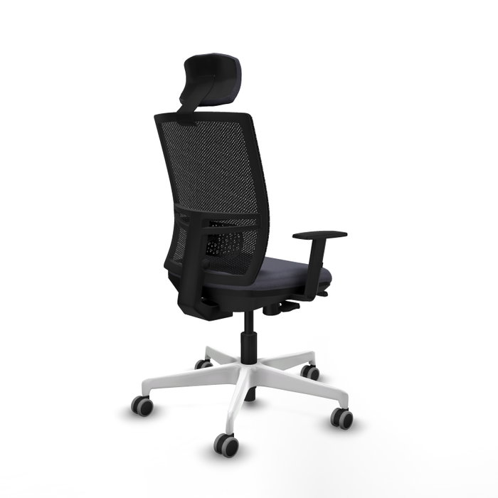 PIQUERAS Y CRESPO Silla de oficina Yunquera con mecanismo Sincro/Traslack, Gris oscuro y Negro