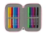 Safta Plumier Escolar Triple Cremallera Glowlab Kids - 37 Piezas, Dimensiones 195x125x55 mm