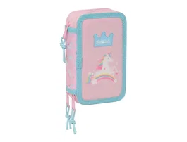 Safta Plumier Escolar Triple Cremallera Glowlab Kids - 37 Piezas, Dimensiones 195x125x55 mm