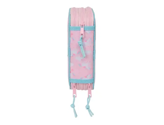 Safta Plumier Escolar Triple Cremallera Glowlab Kids - 37 Piezas, Dimensiones 195x125x55 mm