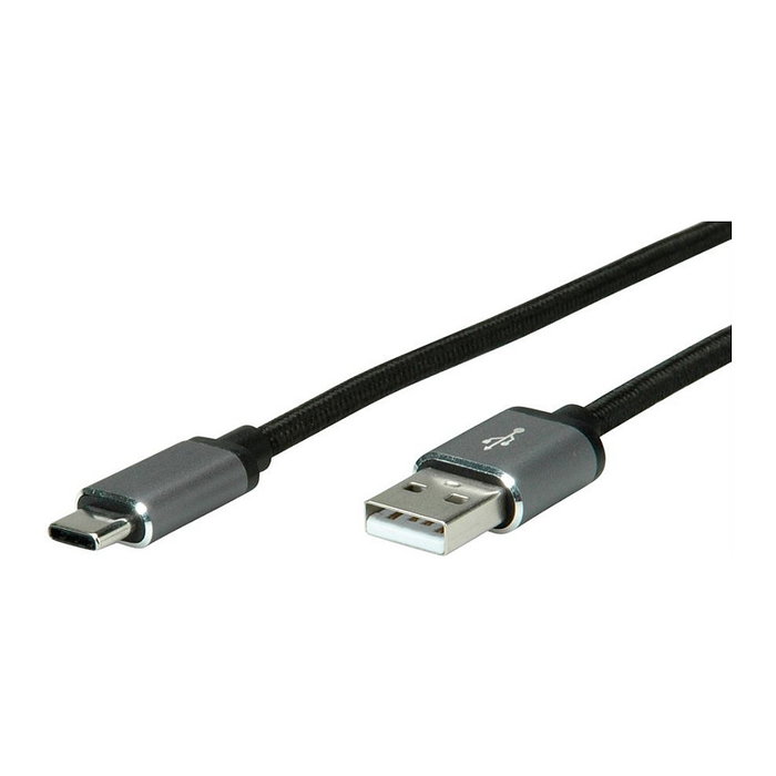 ROLINE Cable USB 2.0 de USB A a USB C, 3 m, Negro/Plata ROLINE Cable USB 2.0 de USB A a USB C, 3 m, Negro/Plata