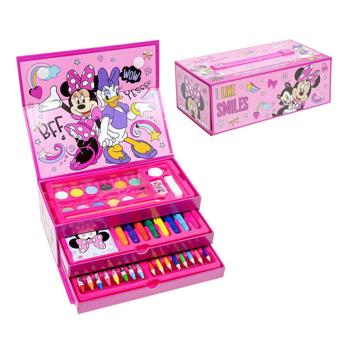 Cerdá Set Papelería Coloreable Maletín Minnie Disney Rosa