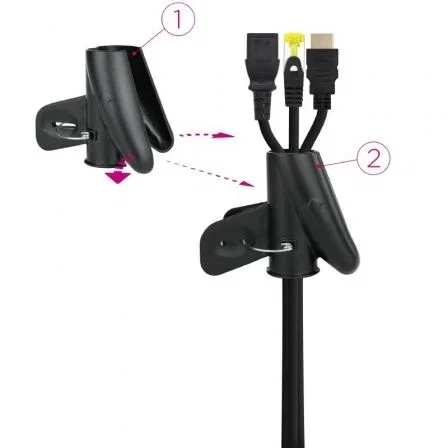 Nano Cable Organizador de Cables en Espiral 10.36.0002-BK Flexible Negro 25 mm 2 m