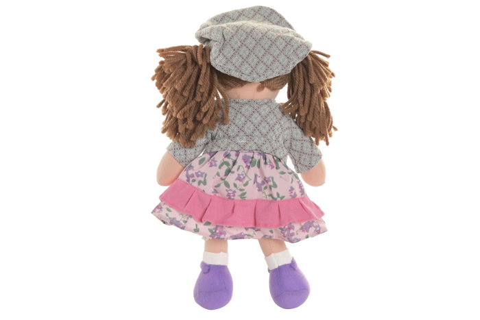 DKD Home Decor Set de 2 Muñecas de Peluche con Gorra, Rosa y Lila