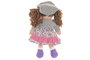 DKD Home Decor Set de 2 Muñecas de Peluche con Gorra, Rosa y Lila