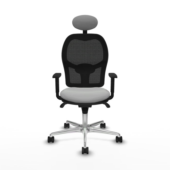 PIQUERAS Y CRESPO Silla de oficina Jorquera con mecanismo Sincro, Similpiel Gris claro y Malla Negra PIQUERAS Y CRESPO Silla de oficina Jorquera con mecanismo Sincro, Similpiel Gris claro y Malla Negra
