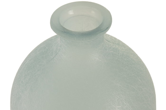 DKD Home Decor Jarrón de Cristal Reciclado Glaseado Azul Celeste 19x19x45 cm