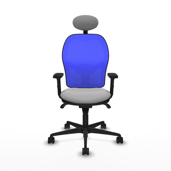 PIQUERAS Y CRESPO Silla de oficina Jorquera con mecanismo Sincro, Gris claro y Azul