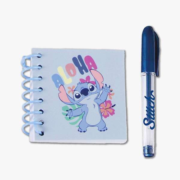 Set de papelería peluche Stitch 11.5 x 17 x 3 cm - Azul claro