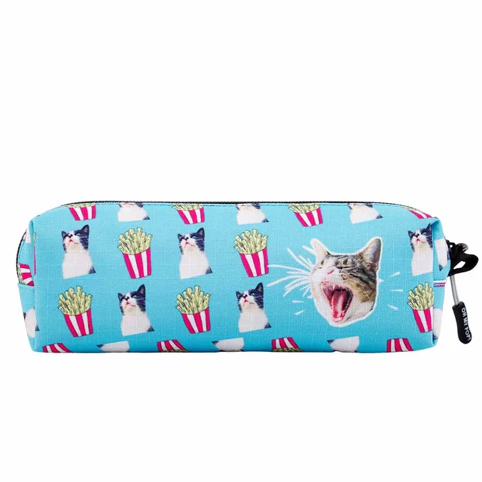 Oh My Pop Estuche Portatodo Cuadrado HS Angry Cat Turquesa 7x21x5.5cm