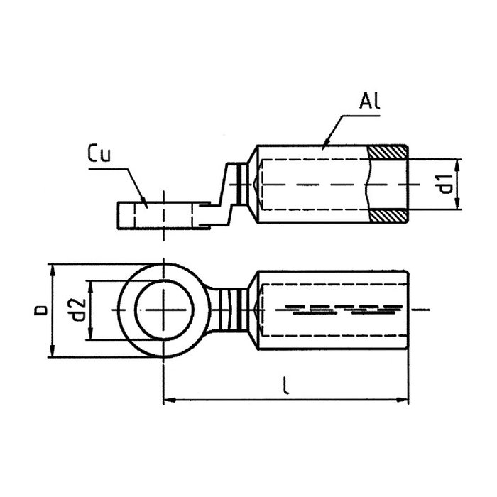 Klauke AL-CU-Presskabelschuh terminal para 185qmm a 240qmm M10